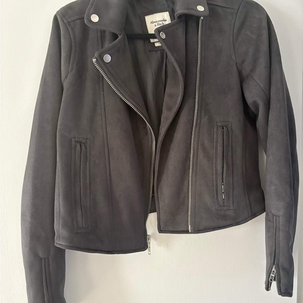 Abercrombie & Fitch Women's Charcoal Suede Jacket